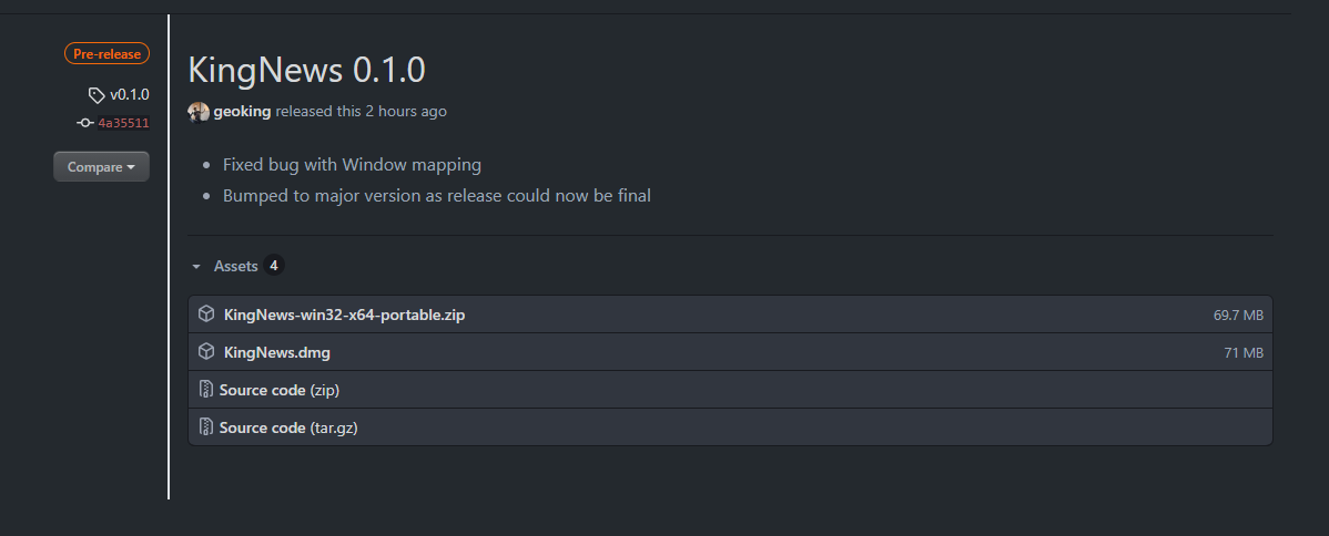 Using GitHub releases to version control
