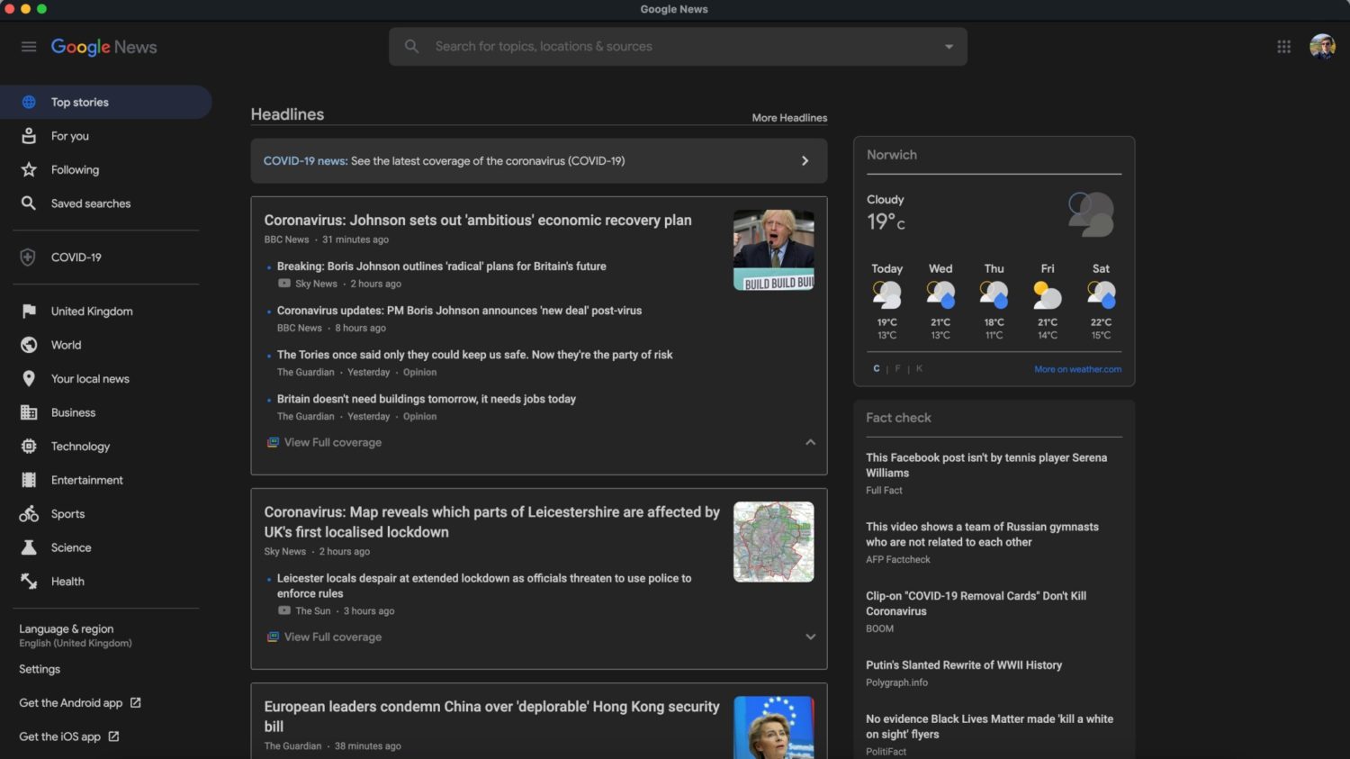Google News in the wrapper